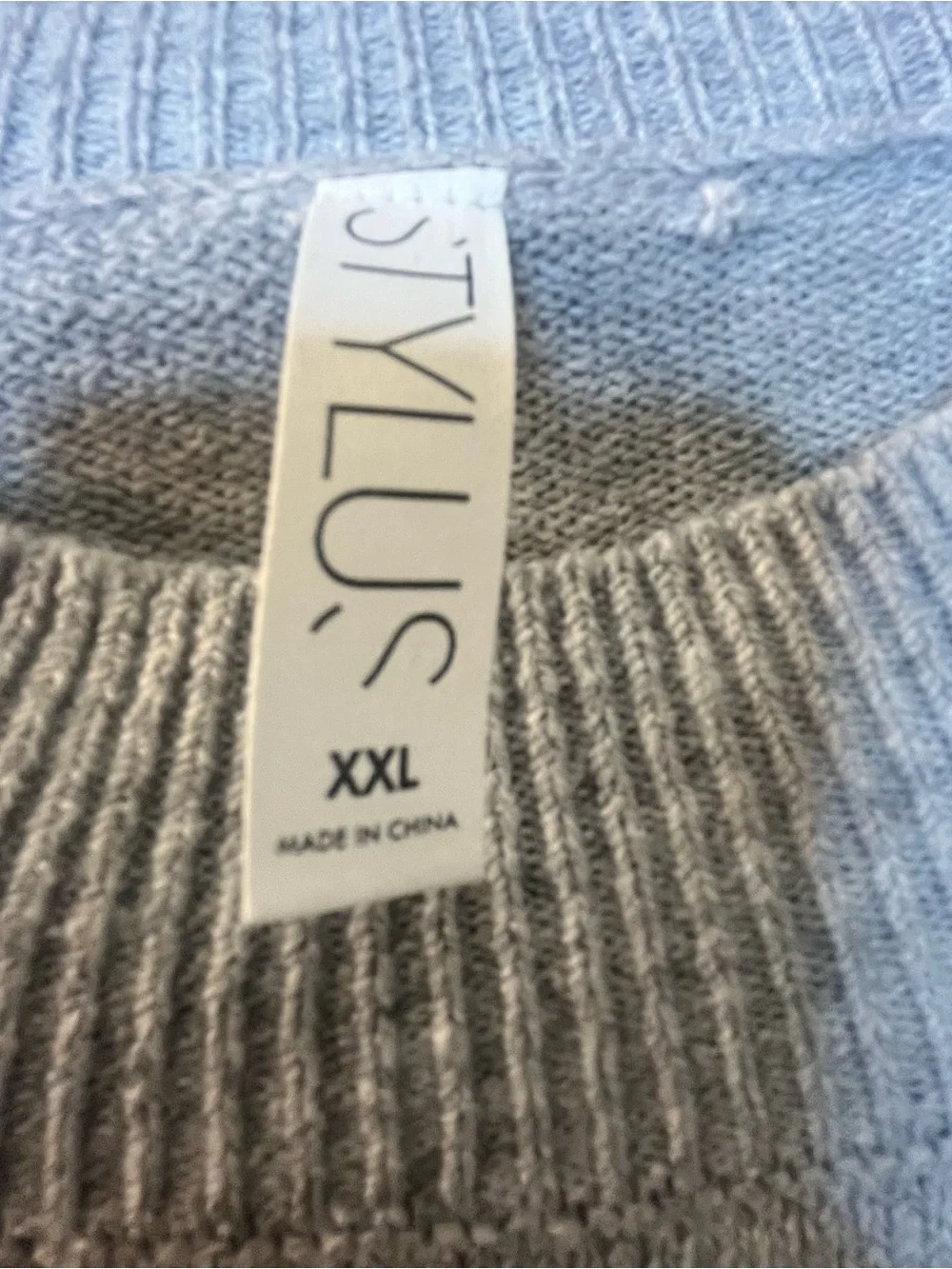 STYLUS Light Gray Ribbed Crew Sweater Sz. XXL